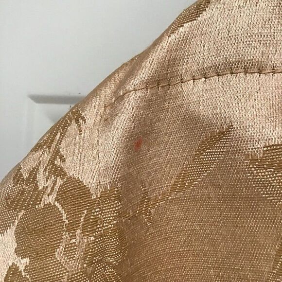 Golden Pillow Sham With Floral Decorations And Golden Cord Edging Read - Picture 2 of 3